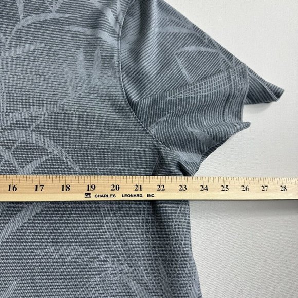 Nat Nast Luxury Originals Men's S/S Knit Polo Shirt Gray Size XL Tropical Palms - Picture 6 of 7